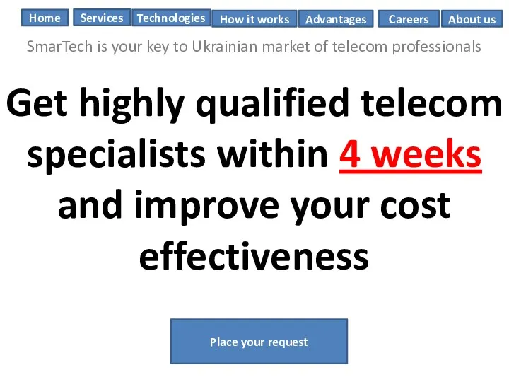 Get highly qualifed telecom specialists within 4 weeks and improve your cost effectiveness