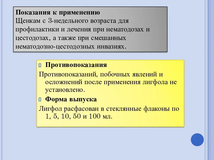 Показания к применению Щенкам с 3-недельного возраста для профилактики и