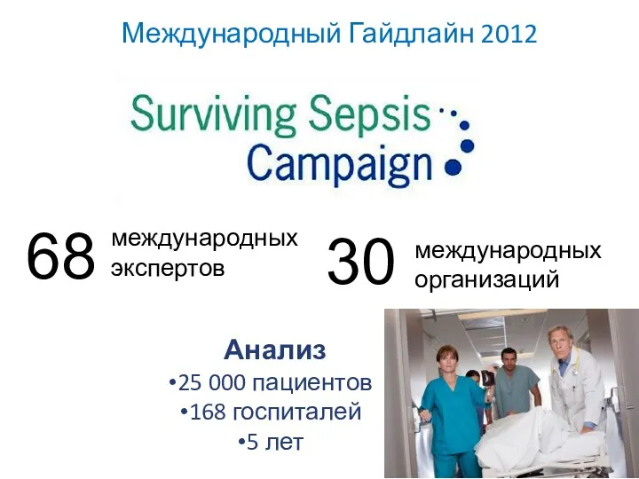 Анализ 25 000 пациентов 168 госпиталей 5 лет Международный Гайдлайн 2012
