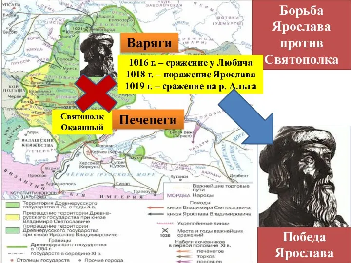 Борьба Ярослава против Святополка Святополк Окаянный Варяги Печенеги 1016 г.