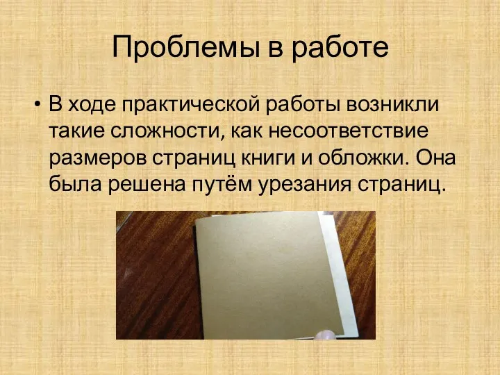 Проблемы в работе В ходе практической работы возникли такие сложности,