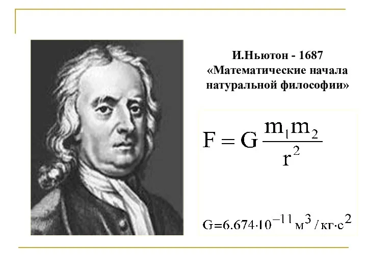 И.Ньютон - 1687 «Математические начала натуральной философии»