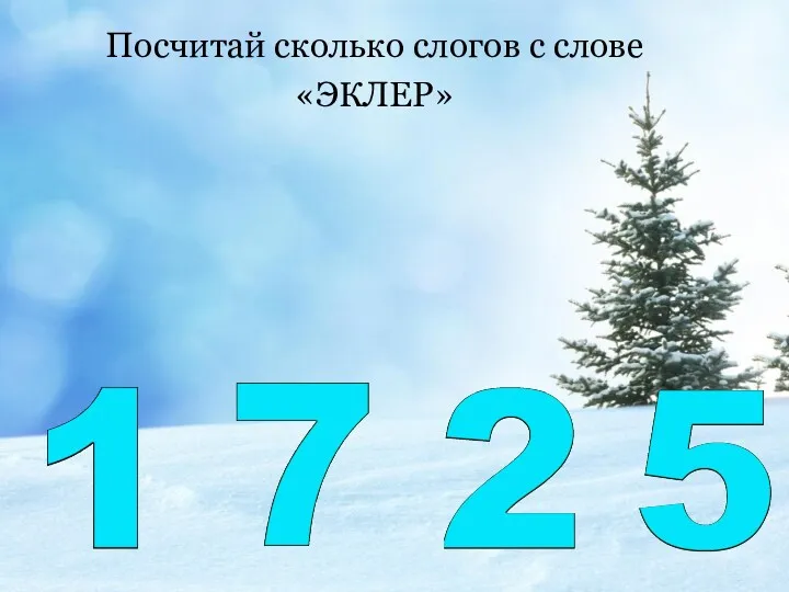 Посчитай сколько слогов с слове «ЭКЛЕР»