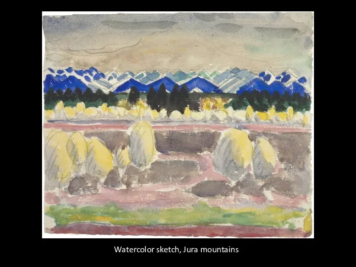 Watercolor sketch, Jura mountains