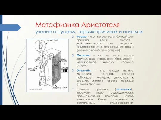 Метафизика Аристотеля учение о сущем, первых причинах и началах Форма