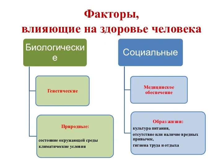 Факторы, влияющие на здоровье человека