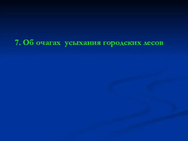 7. Об очагах усыхания городских лесов