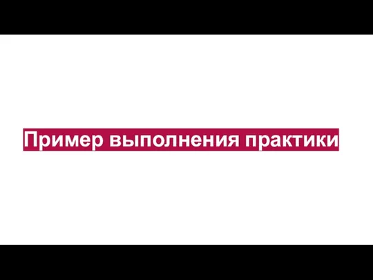 Пример выполнения практики