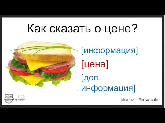 [информация] [цена] [доп. информация] Как сказать о цене?