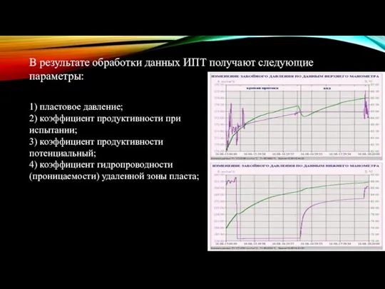 В результате обработки данных ИПТ получают следующие параметры: 1) пластовое