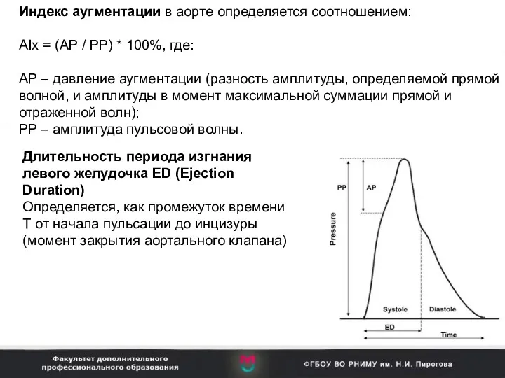 Индекс аугментации в аорте определяется соотношением: AIx = (AP /