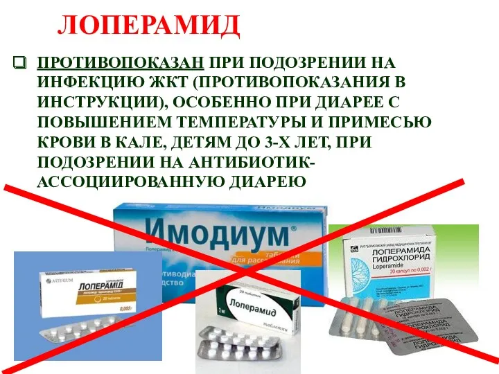 ПРОТИВОПОКАЗАН ПРИ ПОДОЗРЕНИИ НА ИНФЕКЦИЮ ЖКТ (ПРОТИВОПОКАЗАНИЯ В ИНСТРУКЦИИ), ОСОБЕННО