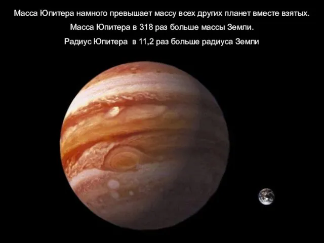 Масса Юпитера намного превышает массу всех других планет вместе взятых.