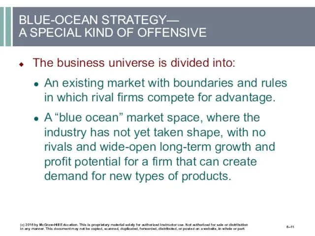 BLUE-OCEAN STRATEGY— A SPECIAL KIND OF OFFENSIVE The business universe