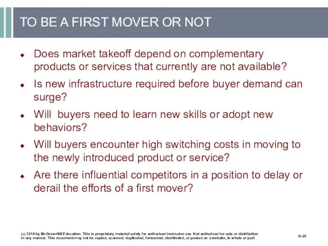 TO BE A FIRST MOVER OR NOT Does market takeoff depend on complementary