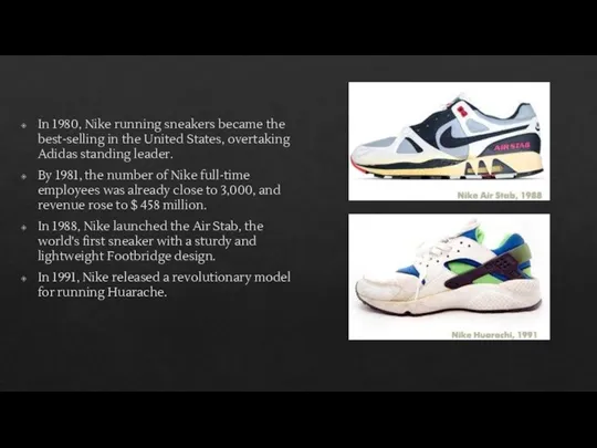 In 1980, Nike running sneakers became the best-selling in the