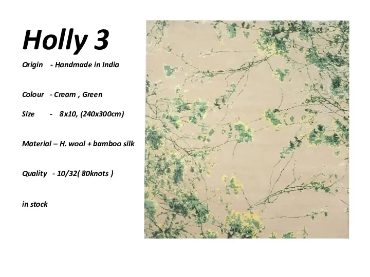 Holly 3 Origin - Handmade in India Colour - Cream