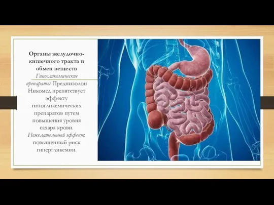 Органы желудочно-кишечного тракта и обмен веществ Гипогликемические препараты Преднизолон Никомед