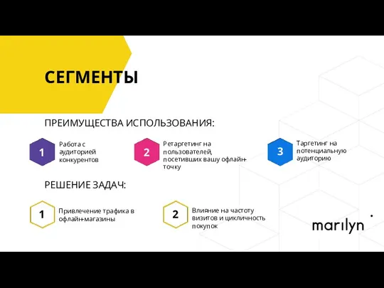 СЕГМЕНТЫ 1 Работа с аудиторией конкурентов 2 Ретаргетинг на пользователей,