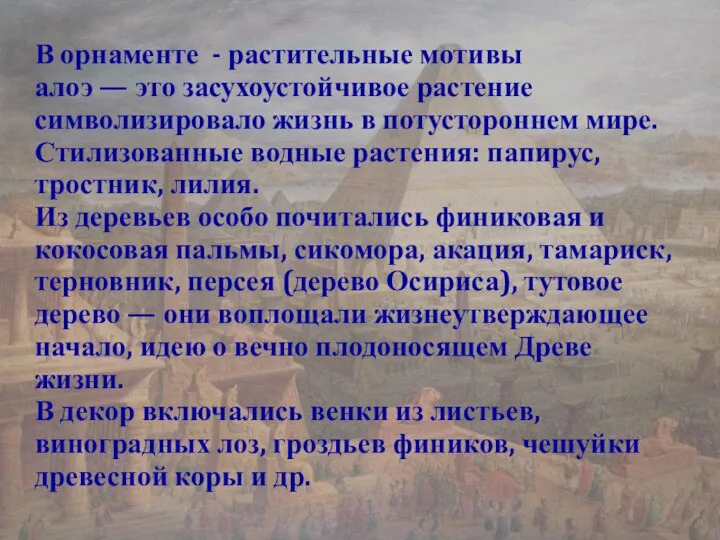 В орнаменте - растительные мотивы алоэ — это засухоустойчивое растение