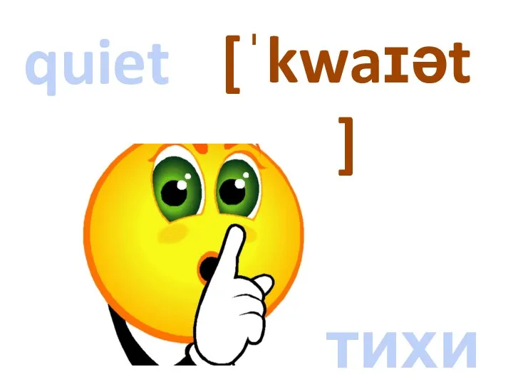 quiet [ˈkwaɪət] тихий