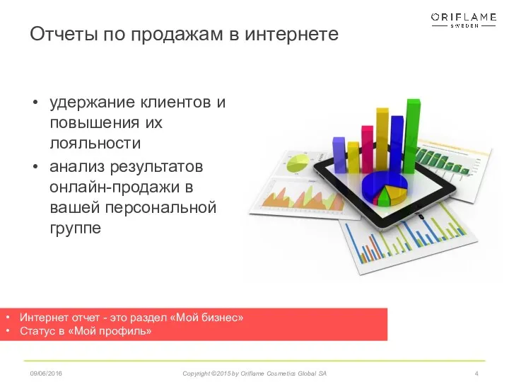 Отчеты по продажам в интернете Интернет отчет - это раздел «Мой бизнес» Статус