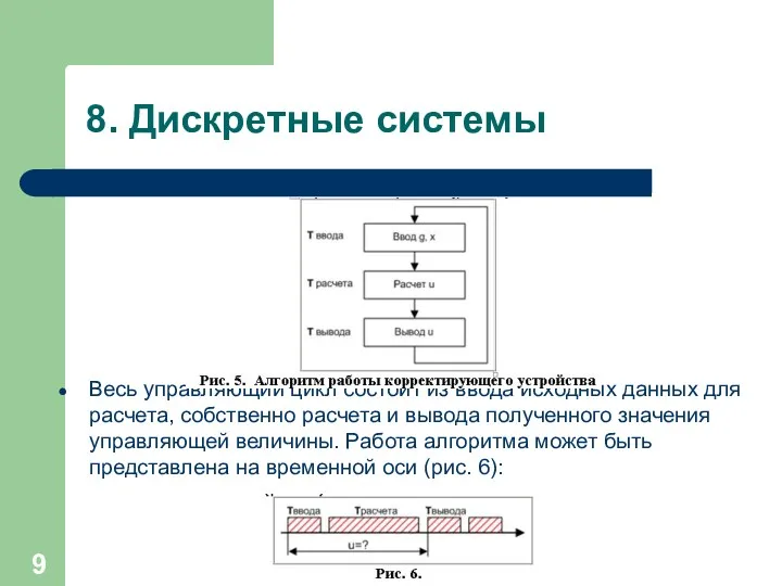 8. Дискретные системы Весь управляющий цикл состоит из ввода исходных