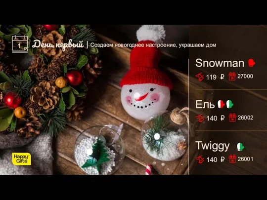 Snowman 119 27000 | Создаем новогоднее настроение, украшаем дом Ель Twiggy 140 26001
