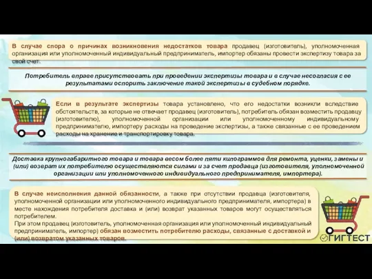 В случае спора о причинах возникновения недостатков товара продавец (изготовитель),