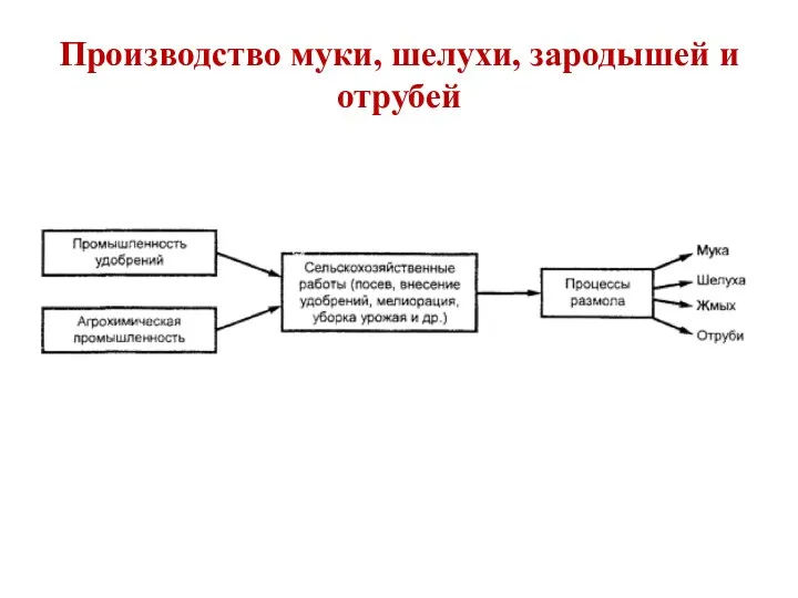 Производство муки, шелухи, зародышей и отрубей