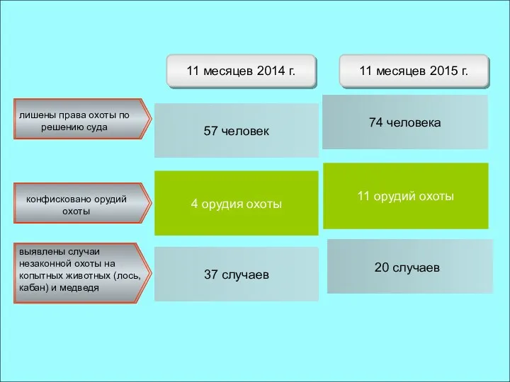 11 орудий охоты 11 месяцев 2014 г. 11 месяцев 2015