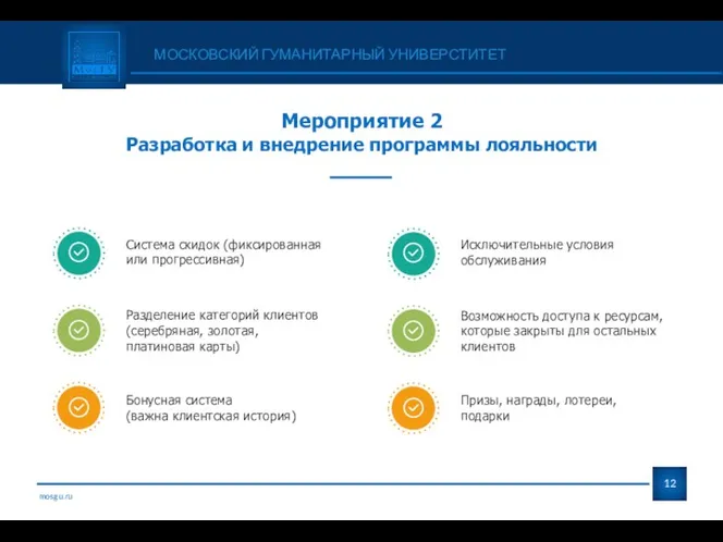 mosgu.ru МОСКОВСКИЙ ГУМАНИТАРНЫЙ УНИВЕРСТИТЕТ Мероприятие 2 Разработка и внедрение программы