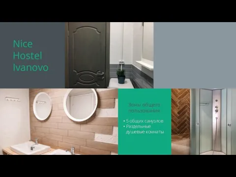 Nice Hostel Ivanovo Зоны общего пользования 5 общих санузлов Раздельные душевые комнаты