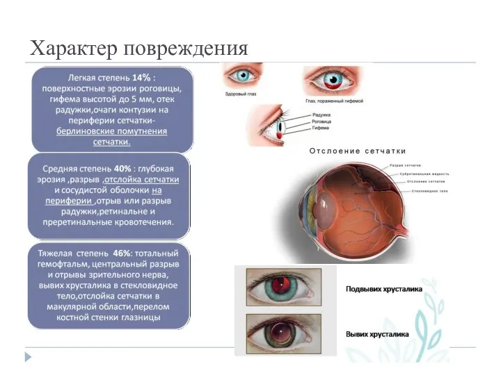 Характер повреждения