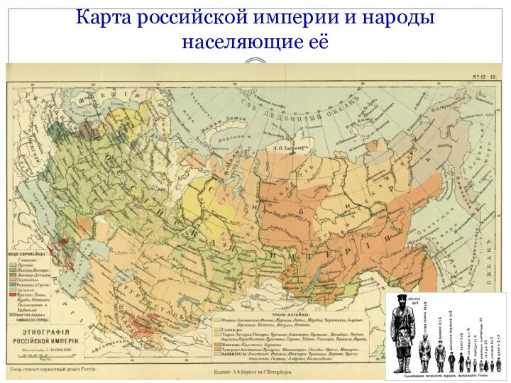 Карта российской империи и народы населяющие её