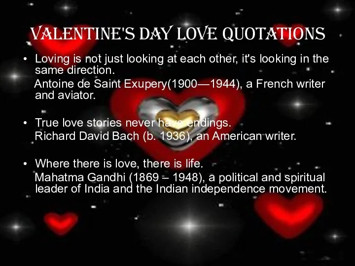 Valentine's Day Love Quotations Loving is not just looking at