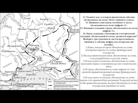 13. Укажите век, в котором происходили события, обозначенные на схеме.