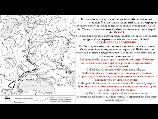 13. Заполните пропуск в предложении: «Киевский князь _________ в начале