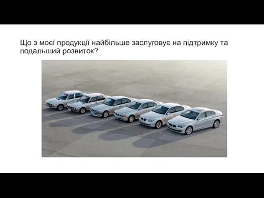 Що з моєї продукції найбільше заслуговує на підтримку та подальший розвиток?