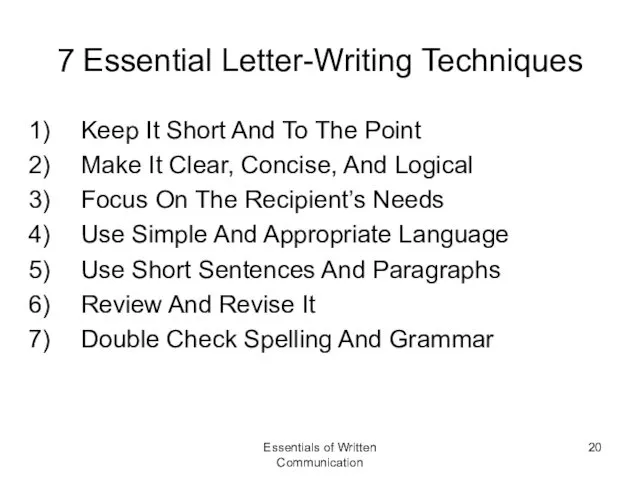 7 Essential Letter-Writing Techniques Keep It Short And To The