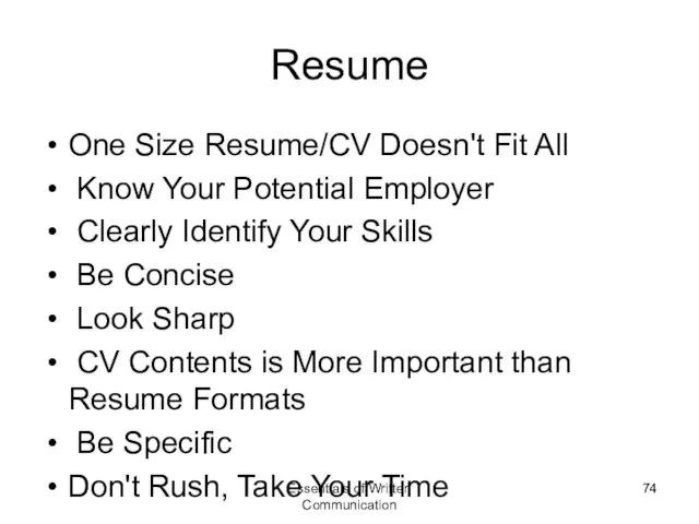 Resume One Size Resume/CV Doesn't Fit All Know Your Potential Employer Clearly Identify