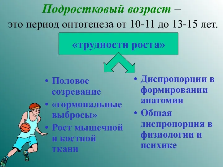 Подростковый возраст – это период онтогенеза от 10-11 до 13-15