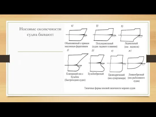 Носовые оконечности судна бывают: