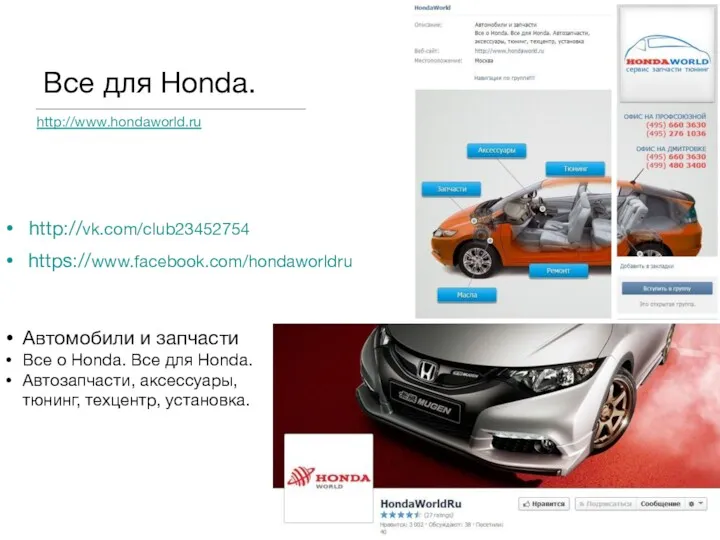 Все для Honda. http://www.hondaworld.ru http://vk.com/club23452754 https://www.facebook.com/hondaworldru Автомобили и запчасти Все о Honda. Все