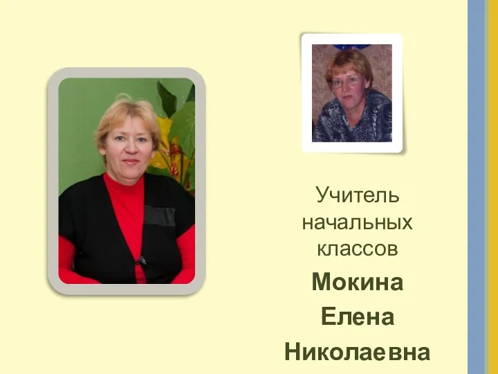 Учитель начальных классов Мокина Елена Николаевна