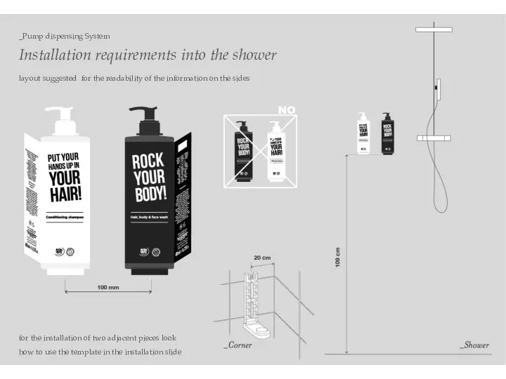 _Pump dispensing System Installation requirements into the shower layout suggested