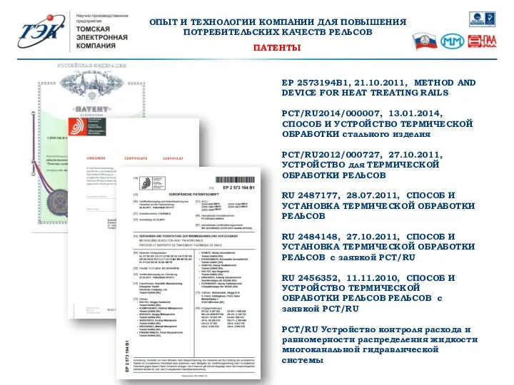 EP 2573194B1, 21.10.2011, METHOD AND DEVICE FOR HEAT TREATING RAILS