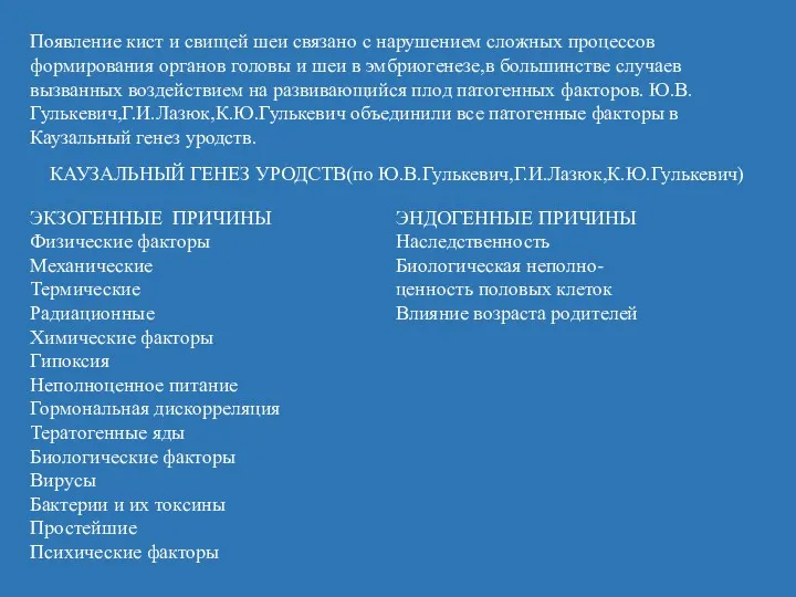 Появление кист и свищей шеи связано с нарушением сложных процессов