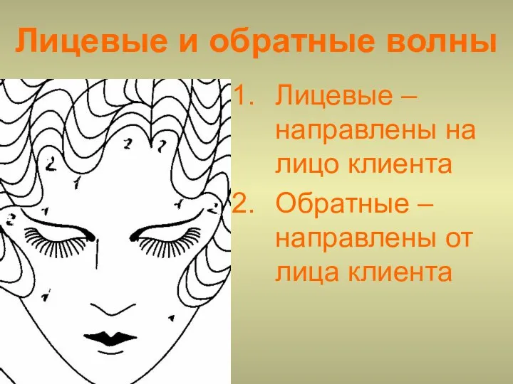 Лицевые и обратные волны Лицевые – направлены на лицо клиента Обратные – направлены от лица клиента