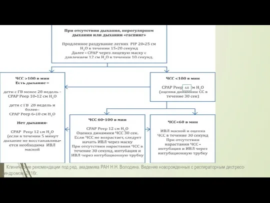 Клинические рекомендации под ред. академика РАН Н.Н. Володина. Ведение новорожденных с респираторным дистресс- синдромом. 2016г. 6-8